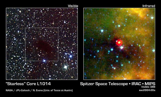 Галерея фотографий космического телескопа Spitzer - Беззвездное ядро, которого нет