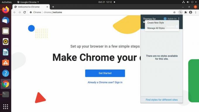 Параметры стиля Google Chrome