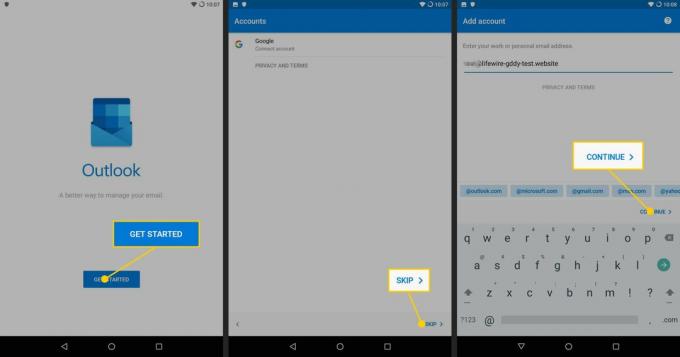 Введите свой адрес электронной почты GoDaddy в Outlook для Android.